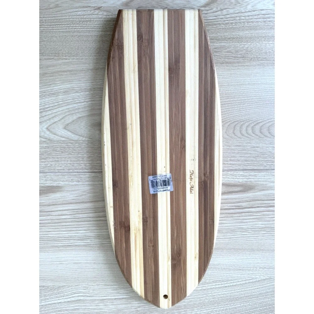 Tropical Bamboo Hafa Adai Surfboard Cutting Board Hibiscus Coastal Kitchen Decor